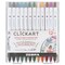 Zebra ClickArt Retractable Bullet Point Marker Pens 12/Pkg-Dark